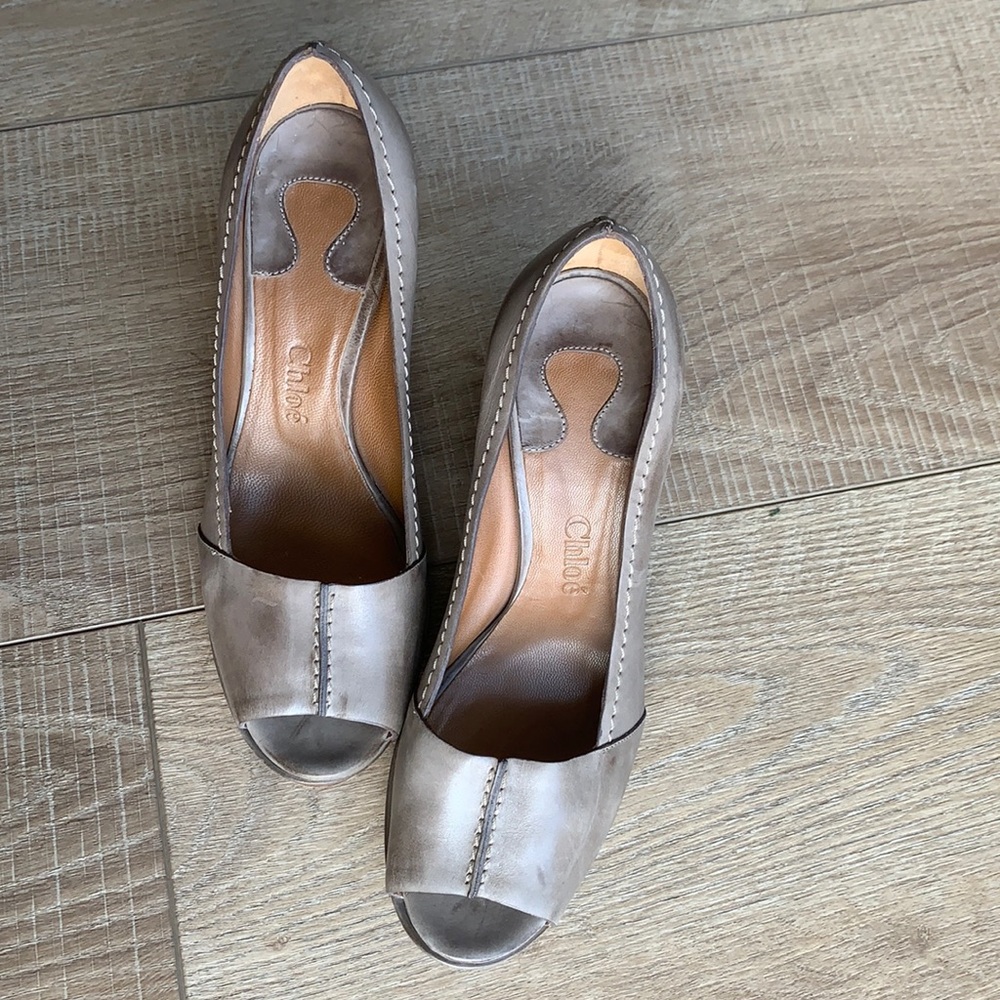 Chloe peep toe heels